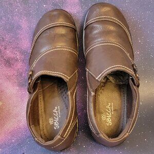Bali Bendables Women's Brown Sbicca of Californi Slip On Leather Shoes 8 1/2 W